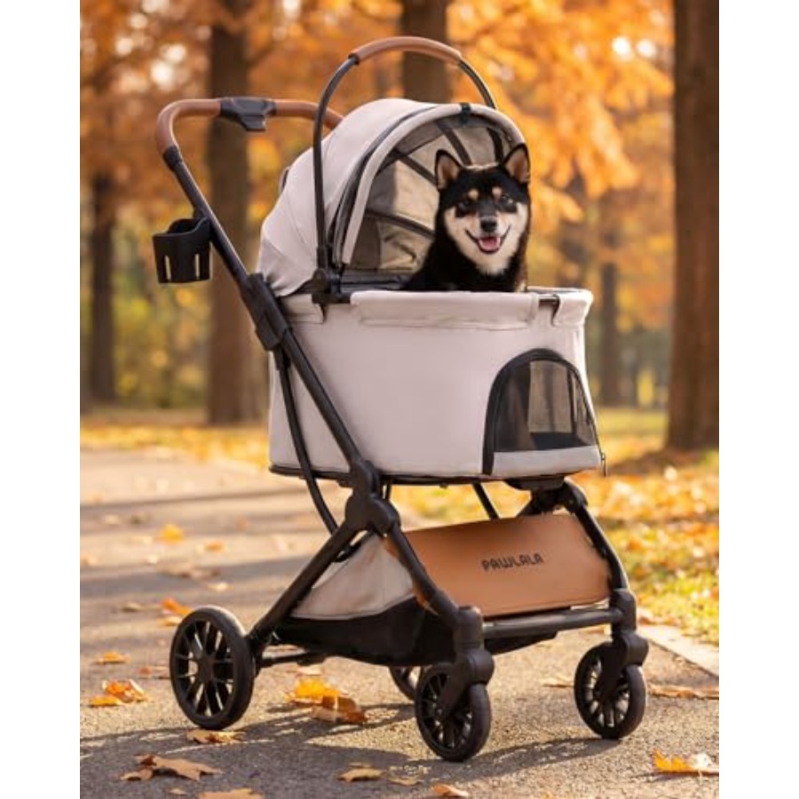 Pet Stroller Carrier - Pet Stroller with Detachable Carrier for