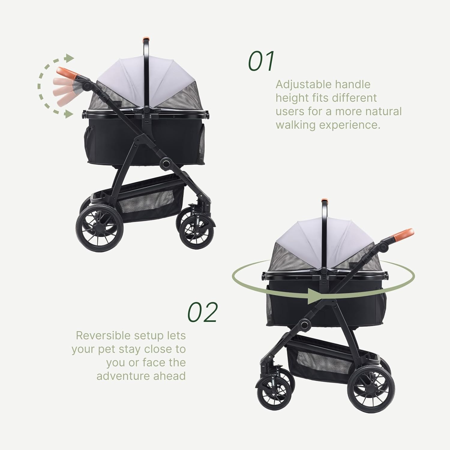 3-in-1 Pet Stroller for Medium - Pet Stroller Carrier 评论和价格