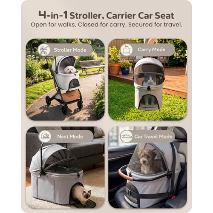Pet Stroller with Detachable C - Pet Stroller Carrier 评论和价格