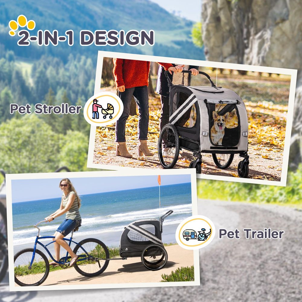 2in1 Pet Bike Trailer for Smal - Pet Stroller Carrier 评论和价格