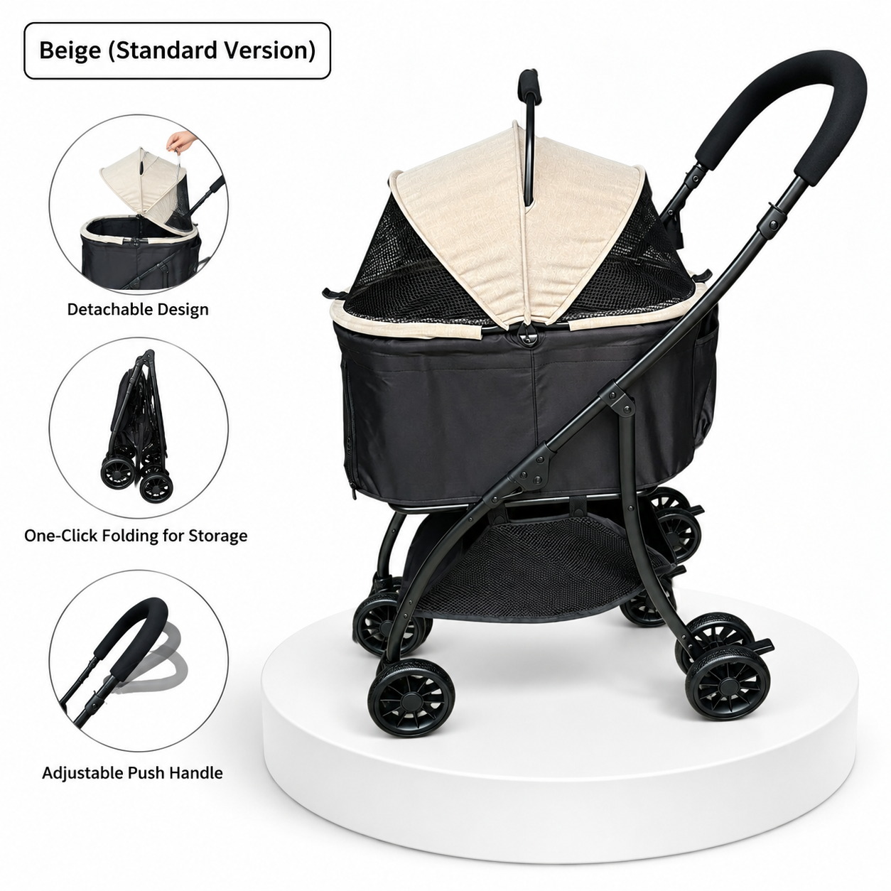 2 in 1 Detachable Pet Stroller - Pet Stroller Carrier 评论和价格
