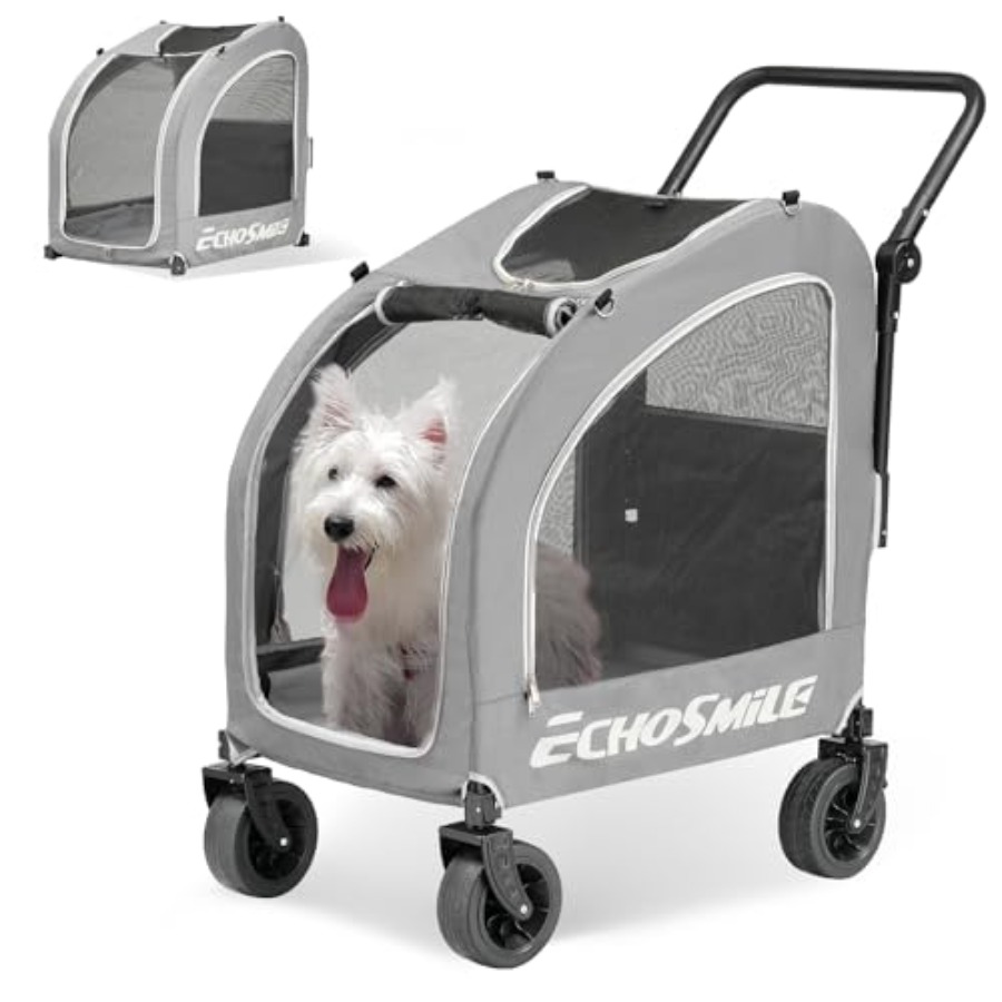 EchoSmile 4 Wheels Pet Strolle - Pet Stroller Carrier 评论和价格
