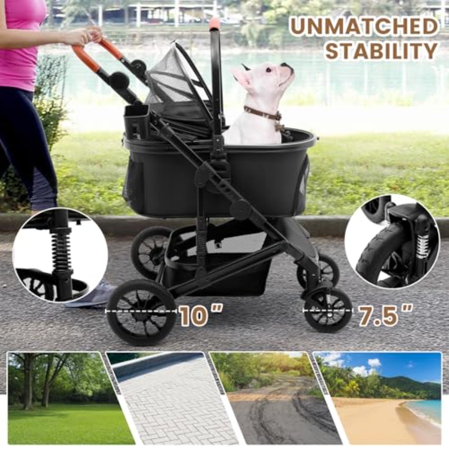 Bicystar Pet Stroller for Medi - Pet Stroller Carrier 评论和价格