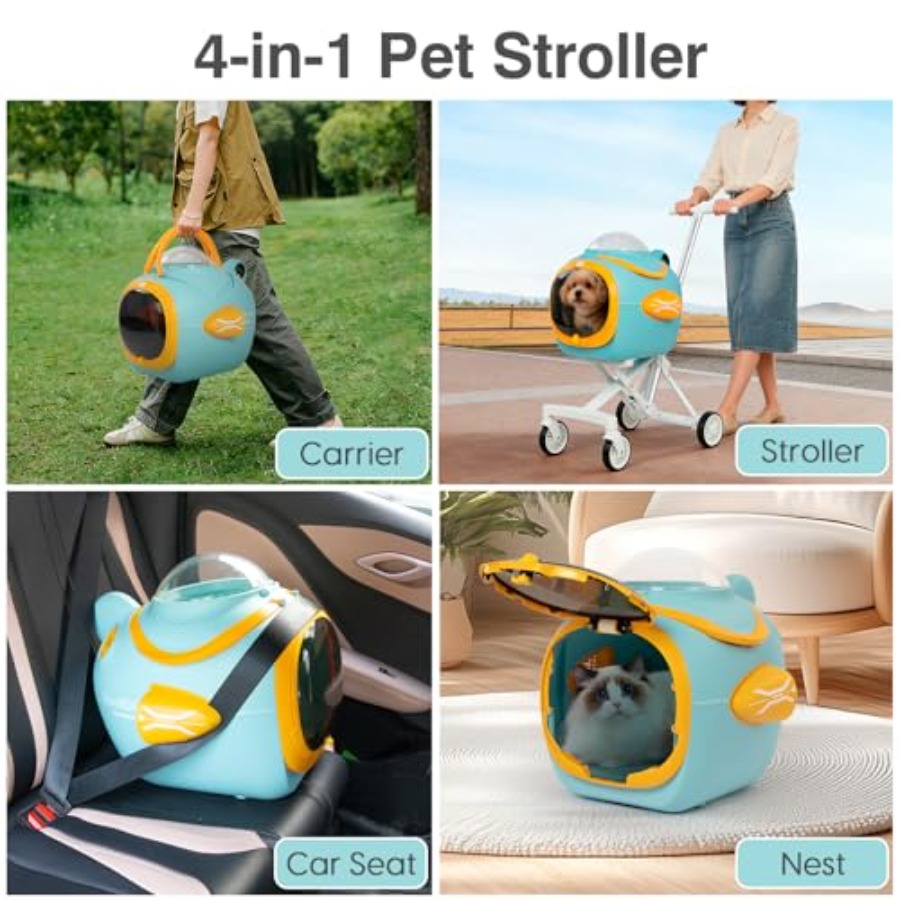 4 in 1 Foldable Pet Stroller w - Pet Stroller Carrier 评论和价格