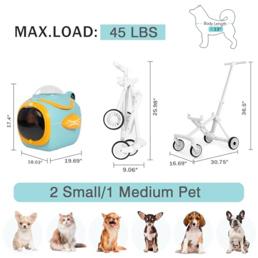4 in 1 Foldable Pet Stroller w - Pet Stroller Carrier 评论和价格