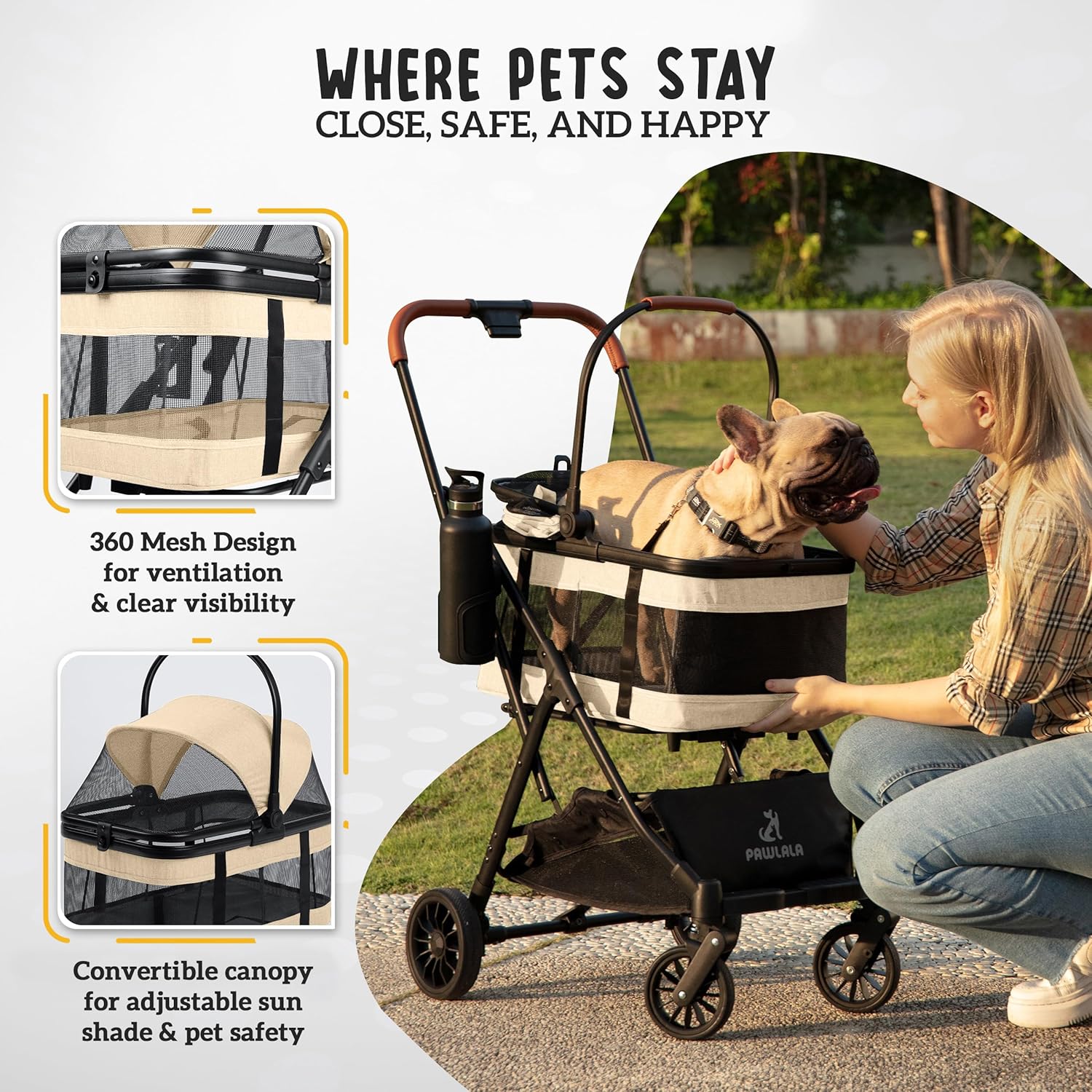 Pet Stroller with Detachable C - Pet Stroller Carrier 评论和价格