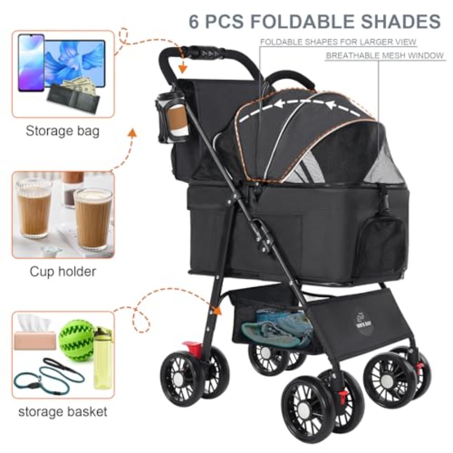 3 in 1 Pet Dog Stroller for Sm - Pet Stroller Carrier 评论和价格